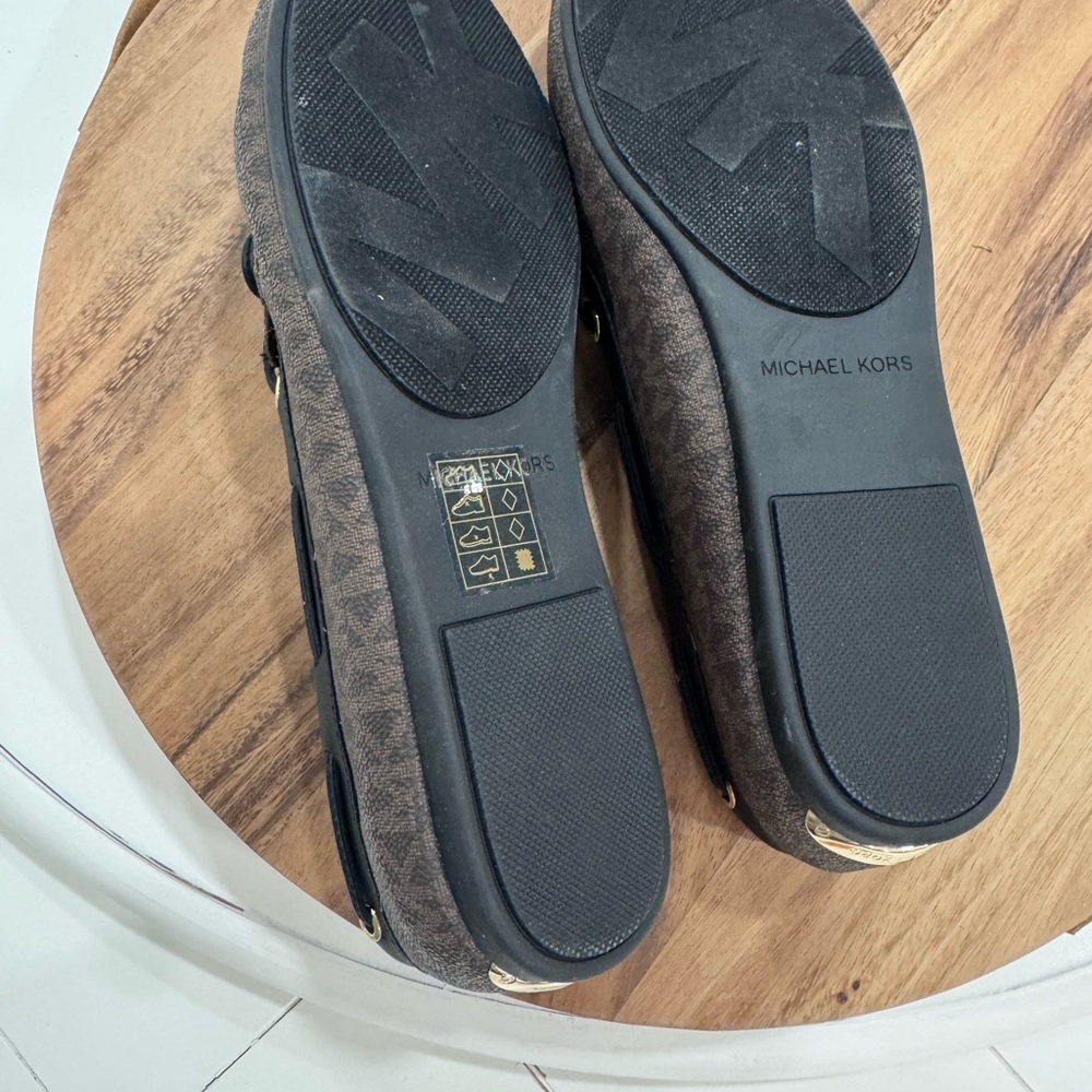 NWOT Michael Kors Dark Brown Monogram Loafers - Picture 4 of 5